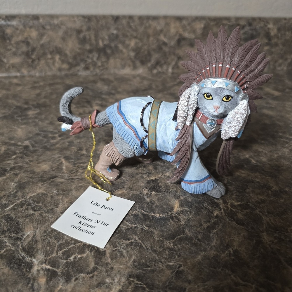 Hamilton Collection Cat Figurine LITE PAWS #017 Feathers N Furr Kittens 2017